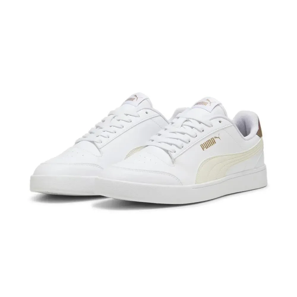 PUMA MEN'S SHUFFLE SNEAKER WHITE-FROSTED IVORY GOLD, 7.5